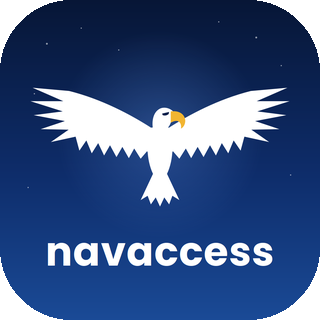 Logo de navaccess : un aigle blanc sur un ciel bleu nuit